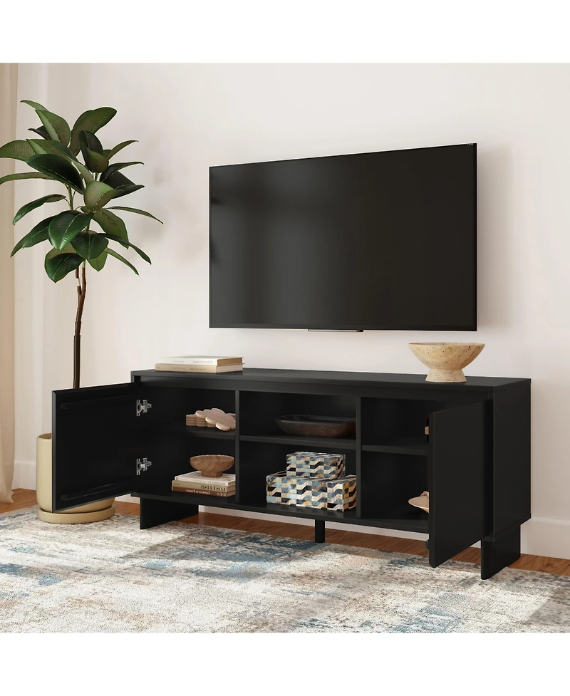 Plank+Beam Modern Tv Stand, 2 Door with Middle Shelf (1499 x 406 635mm / 59 16 25in