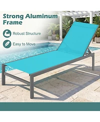 Gouun 6-Position Outdoor Chaise Lounge Chair with Rustproof Aluminium Frame