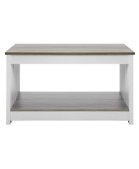 Slickblue Farmhouse Square Coffee Table with Open Storage Compartment