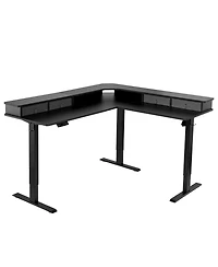 Slickblue L Corner Gaming Desk with Storage and Led Lighting