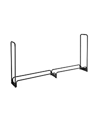 Slickblue Outdoor Firewood Rack with Top Waterproof Cover, Metal Log Holder for 1/2 Cord Wood Storage