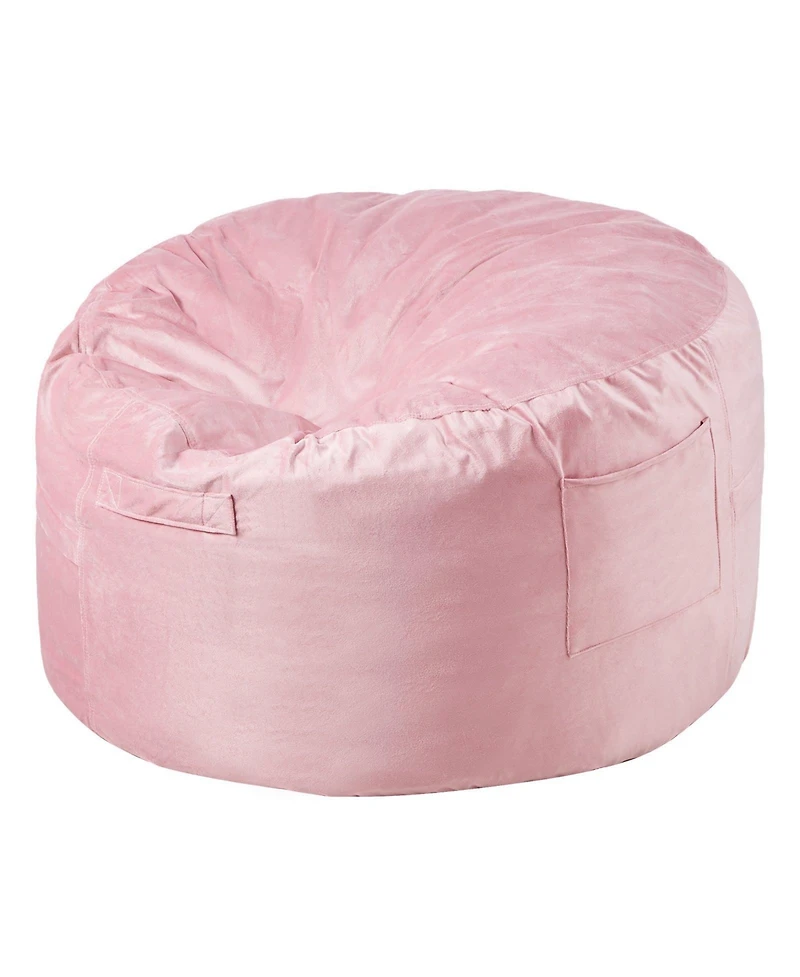 Slickblue Round Memory Foam Bean Bag Chair with Washable Cover