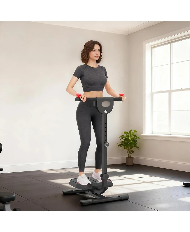 Sevorley Twist Waist Exercise Machine with Adjustable Handlebar, Lcd Monitor, Foldable Steel Frame