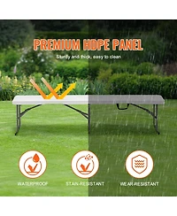 Sugift 6 ft Portable Folding Bench Hdpe Seat for Indoor Outdoor Picnic Patio Camping 1 Pack