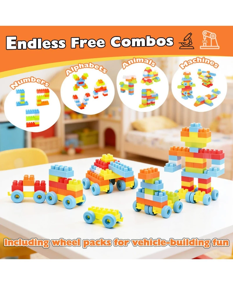 Sugift Stem Montessori Building Blocks 150-Piece Set, Ages 3+