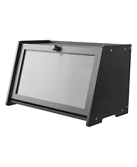 Sugift Large Capacity Bamboo Bread Box with Acrylic Wavy Door Panel