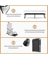 Sugift 75 x 31 Inch Folding Bed with Memory Foam Mattress Cot Size