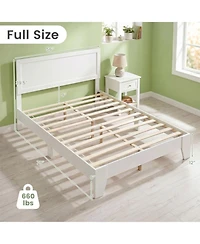 Sugift Full Size Modern Bed Frame with Headboard No Box Spring Needed
