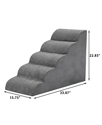 Zeny Staircase ramps designed for small dogs and cats, high-density foam curved pet steps
