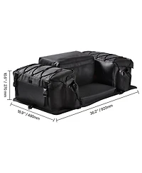 Sugift 50L Atv Rear Cargo Storage Bag with Sponge Seat Cushion Bottle Holder 600D Oxford Cloth