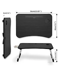 Gnuadz Lap Desk Tray Laptop Breakfast Sofa Cup Holder Drawer Foldable