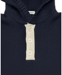 Hope & Henry Little and Big Boy's (S-xl) Organic Henley Sweater Hoodie
