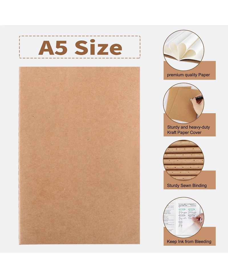 Danrong 48 Pack Blank Journals Bulk Travel Office Soft Cover Notebooks 80gsm Paper