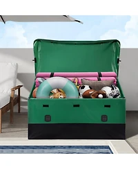 Slickblue Outdoor Storage Box 100 Gallon with Pe Tarpaulin Cover and Frame