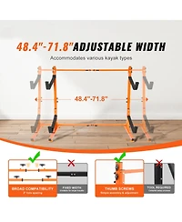 Sugift Freestanding Kayak Storage Rack for 2 Kayaks Heavy-Duty Steel Adjustable Width 175 lbs Max Load