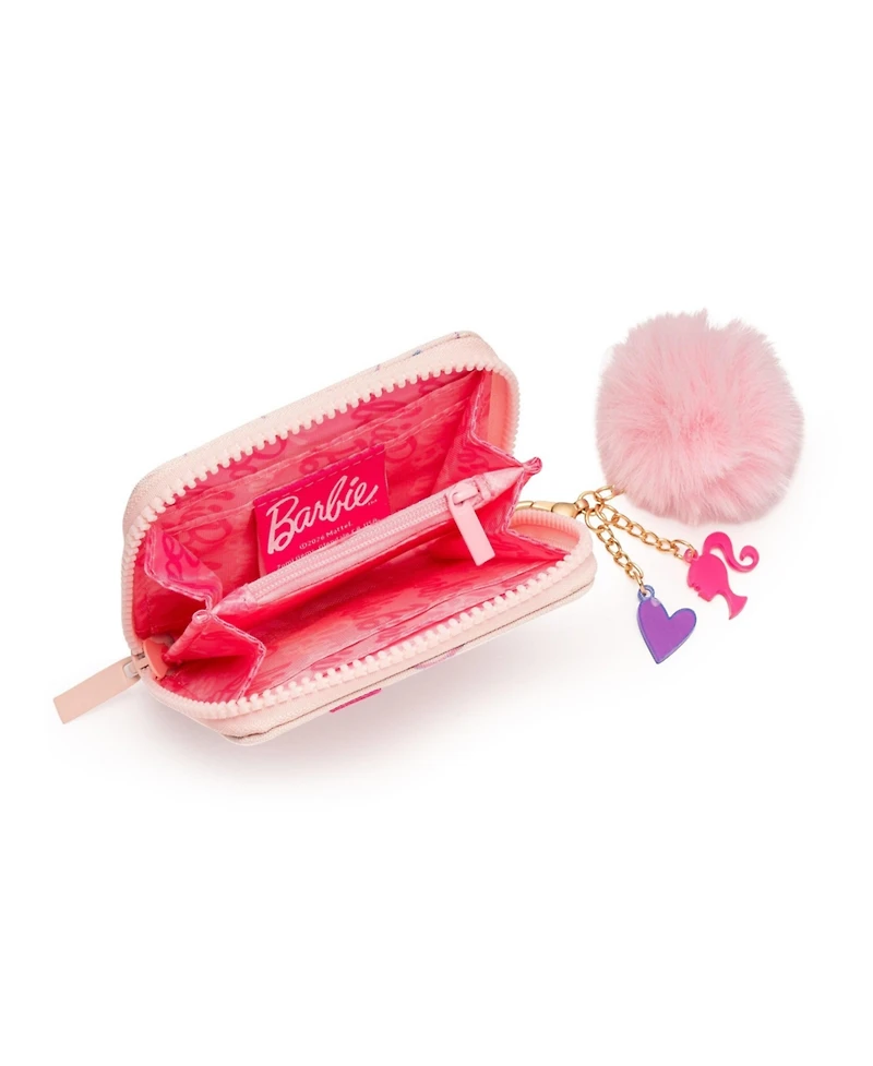 Barbie Camo Dance Kids Zip Wallet with Pom Charm