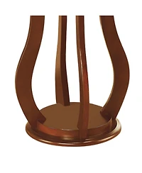 Flynama Round Accent Table with Faux Marble Top, Rubberwood and Mdf Pedestal Side Table, 28.5"H