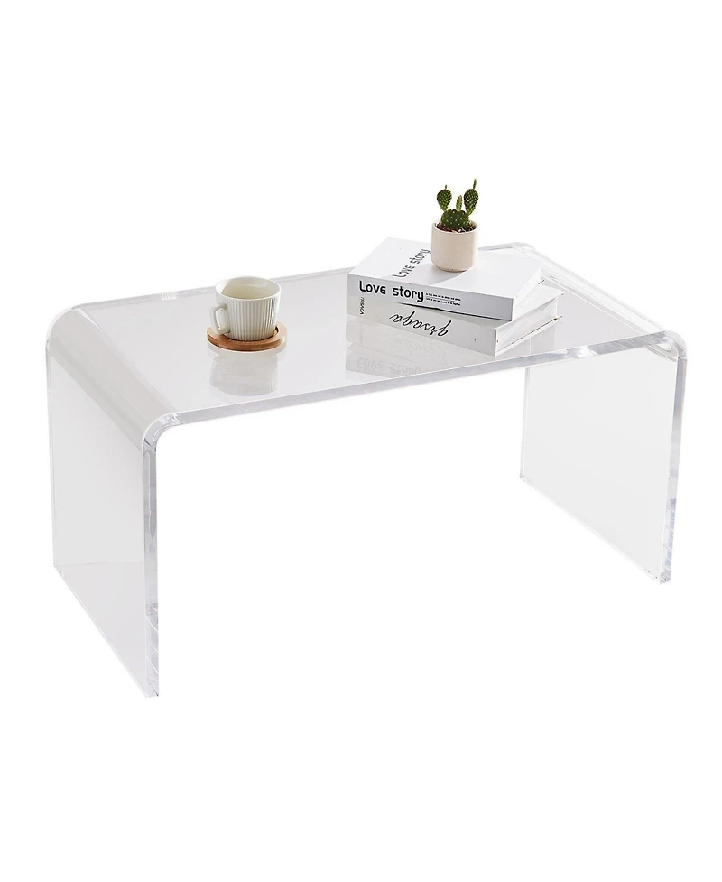 Slickblue Modern C Shaped Acrylic Side Table with Transparent Design