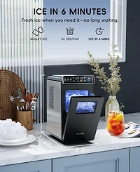 Ecozy Chillio 26 lb Countertop Ice Maker, Portable Self-Cleaning Machine