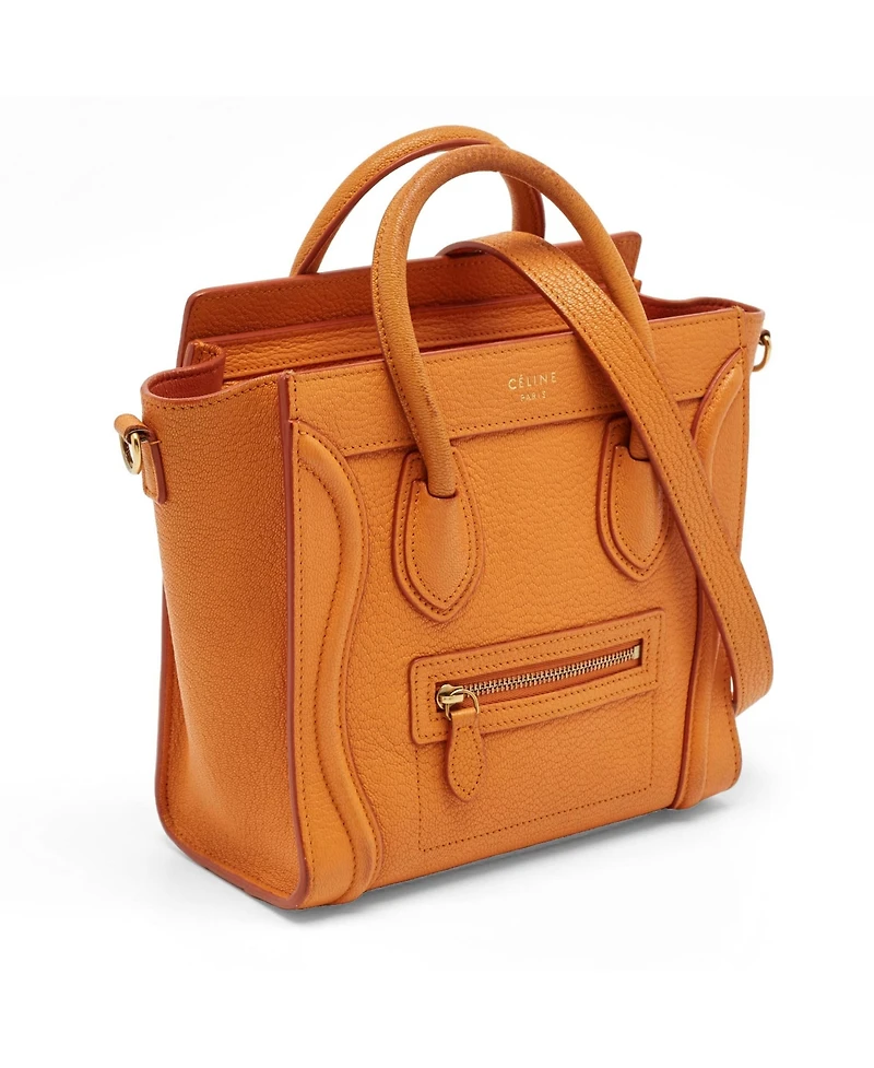 Pre-Owned Celine women's Nano Luggage Tote Grained Leather