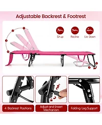 Gouun Set of 2 Folding Face Down Tanning Chair with Face Hole and 3 Removable Pillows