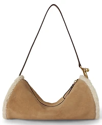 Lauren Ralph Lauren Shearling-Trim Small Blaike Barrel Bag