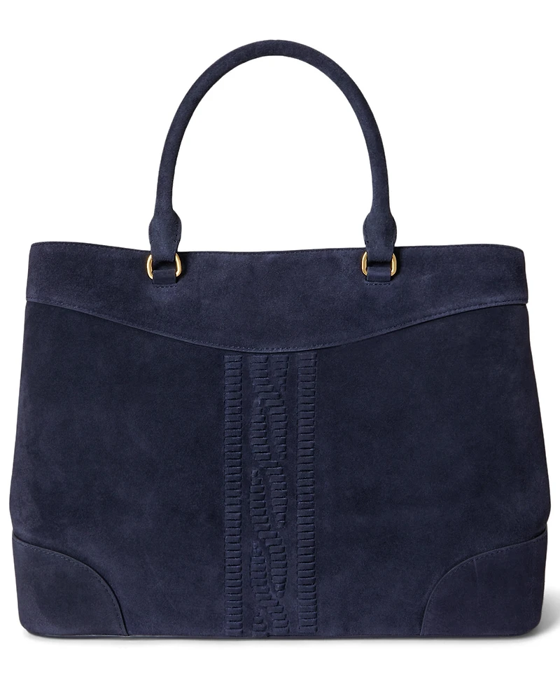 Lauren Ralph Lauren Cable-Embossed Large Marcy Satchel Bag