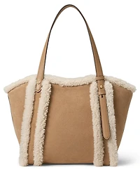 Lauren Ralph Lauren Shearling-Trim Large Tasha Tote Bag