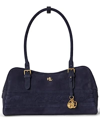 Lauren Ralph Lauren Cable-Embossed Medium Marcy Zip Satchel Bag