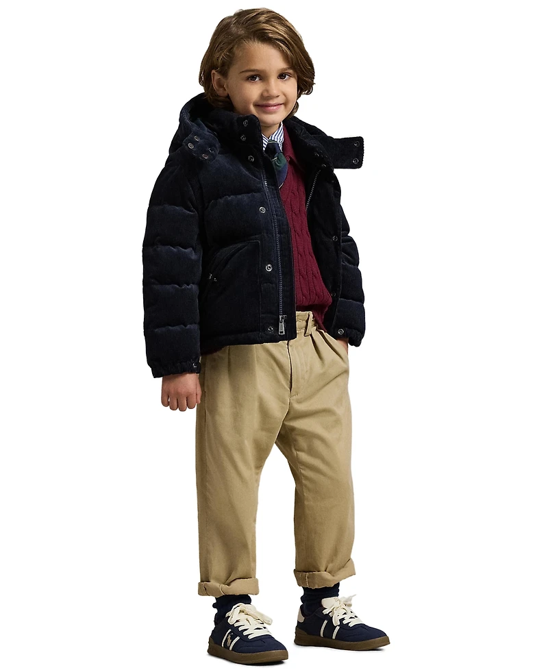 Polo Ralph Lauren Boys' 2T-7 Convertible Corduroy Down Jacket