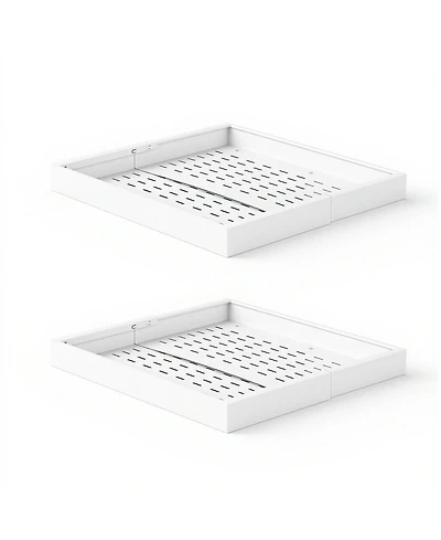 Sugift 2 Pack Pull Out Cabinet Organizer Expandable 12.2in-18.9in Width 20.47in Deep Sliding Drawers