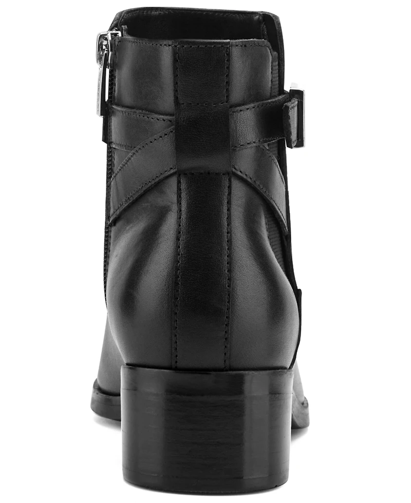 Rockport Women's Teegan Leather Side Gore Block Heel Booties