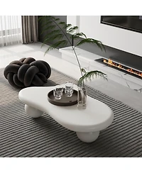 Flynama Cloud Shape Coffee Table Cream Mdf Ball Legs Modern Living Room Table