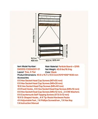 Sugift 72 in Hall Tree Coat Rack with Shoe Bench 2-Tier Shoe Rack Hooks Hanging Rod Wire Shelf