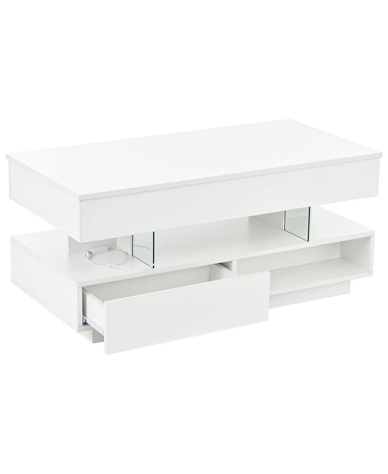 Flynama 39.3" Lift Top Coffee Table with Led Lights
