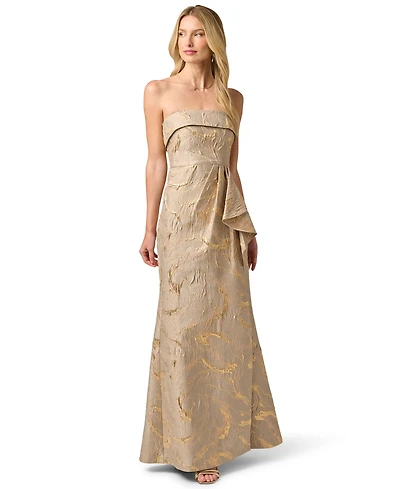 Adrianna Papell Women's Strapless Mermaid Metallic Dress
