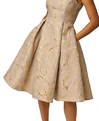 Adrianna Papell Women's Metallic Jacquard Fit & Flare Dress