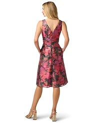 Adrianna Papell Women's Floral Jacquard Midi Dress