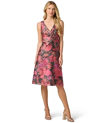 Adrianna Papell Women's Floral Jacquard Midi Dress