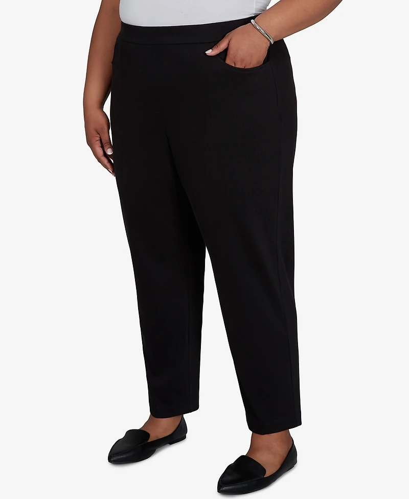 Alfred Dunner Plus Knit Twill Mid-Rise Pull-On Pants