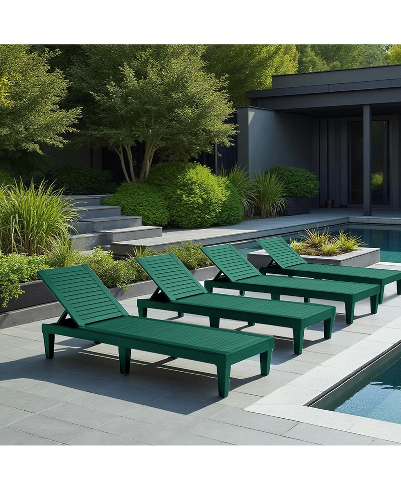Nestl All-Weather Adjustable Patio Lounge Chairs Set of 6 for Poolside and Backyard