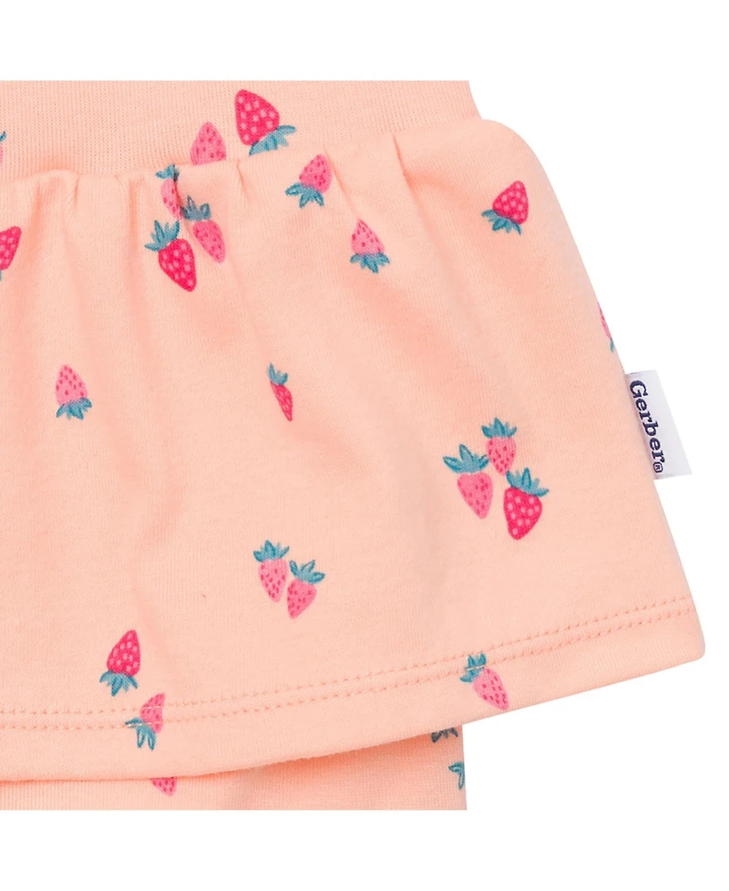 Gerber Baby Girls 4-Pack Sleeveless Bodysuits, Berries, 6-9 Months