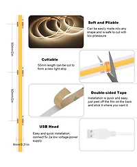 Lofree Dimmable Usb Flexible 6.56'L Led Strip Lights