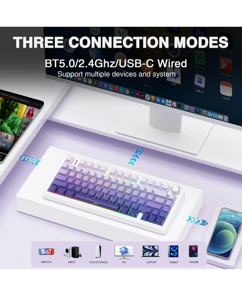 Lofree Wanderfree F75 Pro Wireless Hot-Swappable Mechanical Gaming Keyboard