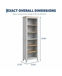 gaomon 70.3" 6-Tier Floor-Standing Bookcase with Open Shelves and Display Racks, Tilt-Resistant Design, Ideal for the Living Room or Home Office