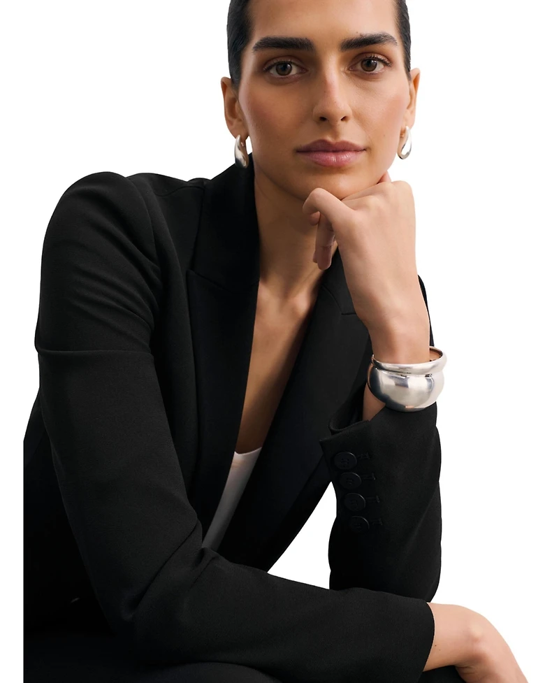 The Fold Women's Double-Breasted Tailored Blazer