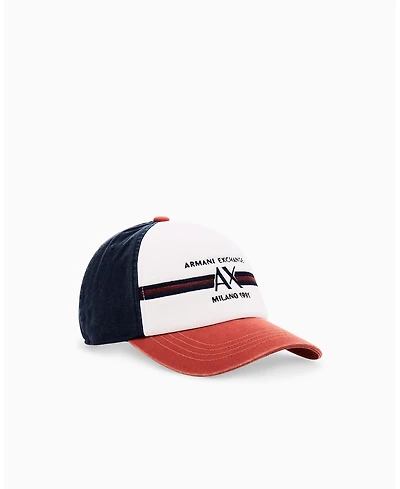 A|X Armani Exchange Men's Stripe Graphic Hat