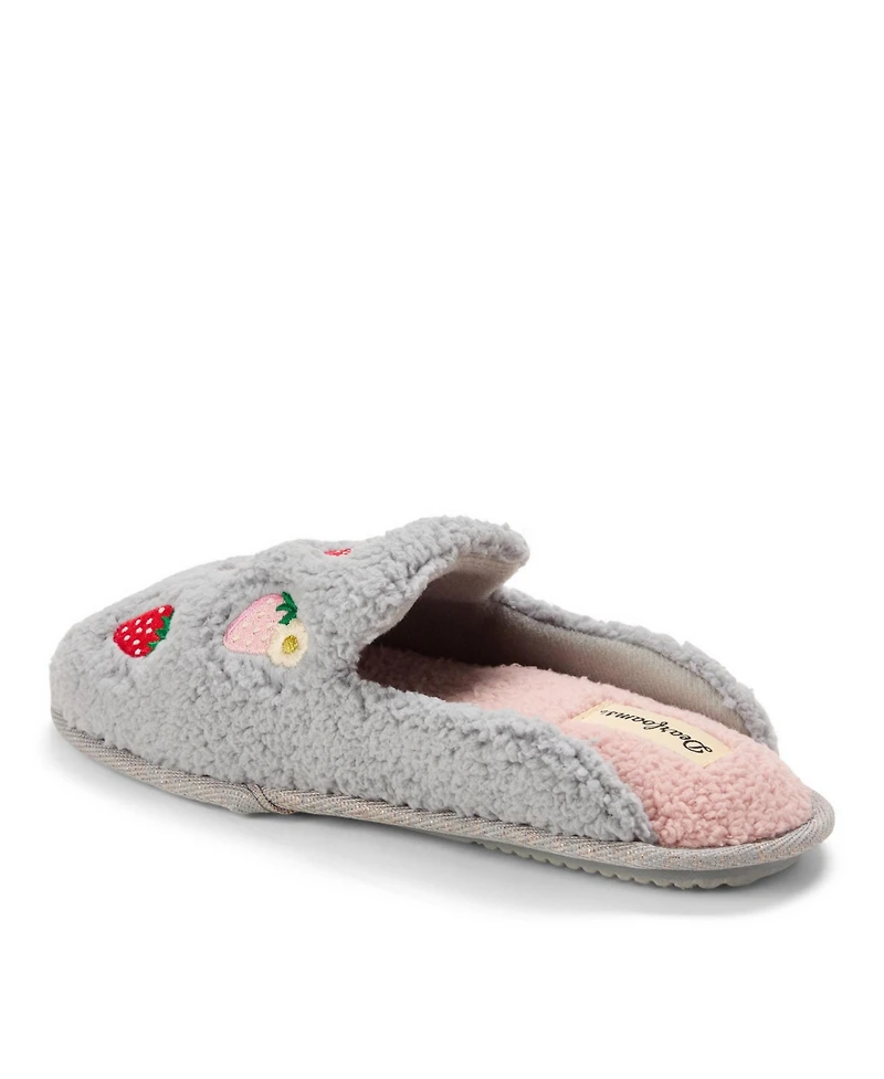 Dearfoams Women's Pink Bow Teddy Scuff Slipper