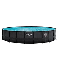 Funsicle 24' x 52" Oasis Designer Outdoor Above Ground Pool, Dark Chevron Rattan