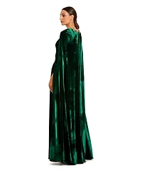 Mac Duggal Women's Embellished Velvet Cape Gown